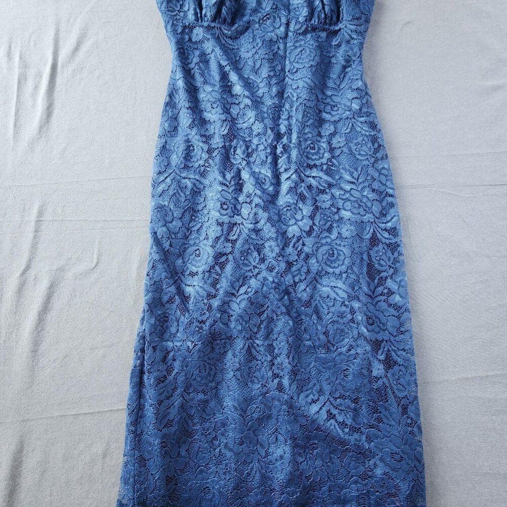 Cider Blue Lace Midi Dress